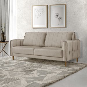 Sofá Living Biagio 2,20m Linho - Fortbello Estofados:bege
