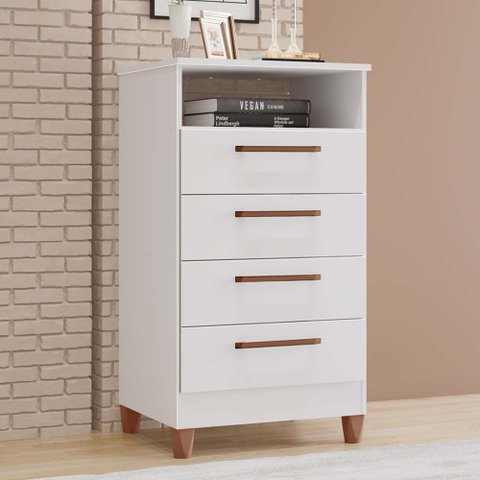 Cômoda Orion 100% MDF 4 Gavetas 1 Deck
