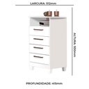 Ver imagem 3 de Cômoda Star 4 Gavetas em MDF com Deck e Pés Tuboarte