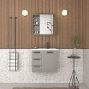 Ver imagem 1 de Conjunto Gabinete Ame para Banheiro com Toucador e Espelheira com Prateleiras para Objetos Lavatório