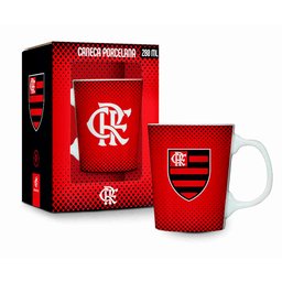 Caneca Porcelana Premium Brasfoot Flamengo 280 Ml Licenciada Branco - 2