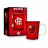 Caneca Porcelana Premium Brasfoot Flamengo 280 Ml Licenciada Branco - 2