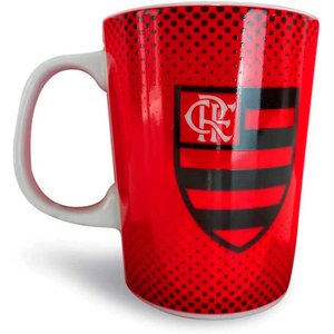 Caneca Porcelana Premium Brasfoot Flamengo 280 Ml Licenciada Branco