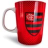 Caneca Porcelana Premium Brasfoot Flamengo 280 Ml Licenciada Branco - 1