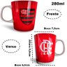 Caneca Porcelana Premium Brasfoot Flamengo 280 Ml Licenciada Branco - 5