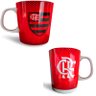 Caneca Porcelana Premium Brasfoot Flamengo 280 Ml Licenciada Branco - 4