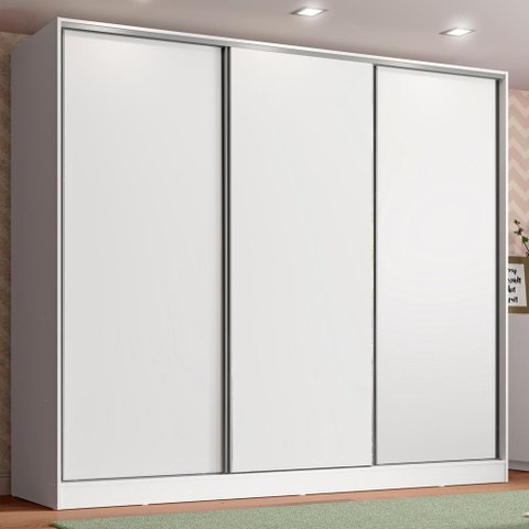 Guarda Roupa Infantil Madesa Logan 100% Mdf 3 Portas de Correr