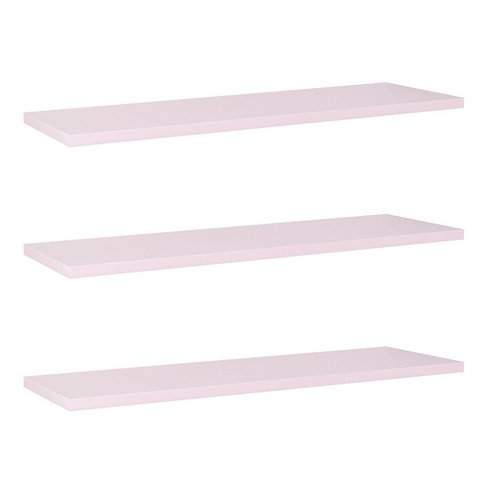 Kit com 3 Prateleiras 60 X 15cm Suporte Invisivel Cor Rosa Bebe