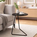 Ver imagem 2 de Mesa de Apoio Folha Preto em Metal Preto 69 Cm