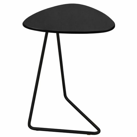 Mesa de Apoio Folha Preto em Metal Preto 69 Cm