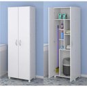 Ver imagem 2 de Armário Multiuso para Lavanderia com Porta Vassouras Branco