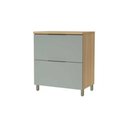 Ver imagem 1 de Armário de Cozinha Modulado Balcão Marquesa 1 Porta e 1 Gaveta C/ Tampo 80cm Nature/verde - Nesher