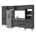 Ver imagem 2 de Armário de Cozinha Modulada Completa com Pia 313cm Milano Multimóveis MCR2464 Grafite