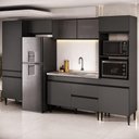 Ver imagem 1 de Armário de Cozinha Modulada Completa com Pia 313cm Milano Multimóveis MCR2464 Grafite