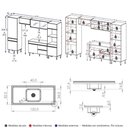 Ver imagem 4 de Armário de Cozinha Modulada Completa com Pia 313cm Milano Multimóveis MCR2464 Grafite