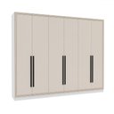 Ver imagem 2 de Guarda-roupa Casal Valência 6 Portas 4 Gavetas Branco/creme - Politorno