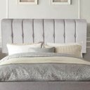 Ver imagem 1 de Painel Estofada Kiara 100cm Solteiro Box Quarto Suede Cinza Claro - Gat Magazine