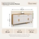Ver imagem 2 de Balcão de Cozinha Manaus 4 Portas 2 Gavetas Cinamomo Off White Formimóveis
