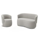 Ver imagem 1 de Kit Poltrona e Namoradeira Aisha Orgânica Bouclê Bege - Desk Design