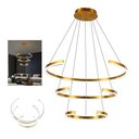 Ver imagem 5 de Lustre Luminaria Led 3 Aneis Arco Pendente Luxo Perfil 94w Sala de Estar Quarto Recepçao