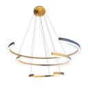 Ver imagem 1 de Lustre Luminaria Led 3 Aneis Arco Pendente Luxo Perfil 94w Sala de Estar Quarto Recepçao