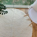 Ver imagem 4 de Tapete Artesanal Redondo Boho Peludo Branco 1,45