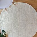 Ver imagem 2 de Tapete Artesanal Redondo Boho Peludo Branco 1,45