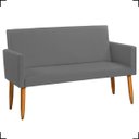 Ver imagem 2 de Kit Namoradeira Decorativa + 2 Poltronas Para Sala Reforçadas + 2 Puff Redondo Suede Cinza