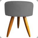 Ver imagem 4 de Kit Namoradeira Decorativa + 2 Poltronas Para Sala Reforçadas + 2 Puff Redondo Suede Cinza