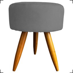 Kit Namoradeira Decorativa + 2 Poltronas Para Sala Reforçadas + 2 Puff Redondo Suede Cinza - 4