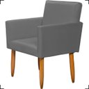 Ver imagem 3 de Kit Namoradeira Decorativa + 2 Poltronas Para Sala Reforçadas + 2 Puff Redondo Suede Cinza