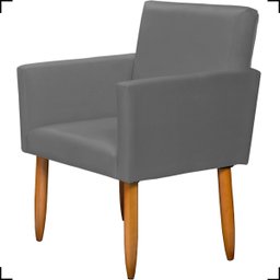 Kit Namoradeira Decorativa + 2 Poltronas Para Sala Reforçadas + 2 Puff Redondo Suede Cinza - 3