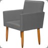 Kit Namoradeira Decorativa + 2 Poltronas Para Sala Reforçadas + 2 Puff Redondo Suede Cinza - 3