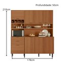 Ver imagem 4 de Kit Cozinha Lukaliam Móveis Compacta Viena 8 Portas e 2 Gavetas Jequitiba