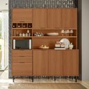 Ver imagem 1 de Kit Cozinha Lukaliam Móveis Compacta Viena 8 Portas e 2 Gavetas Jequitiba