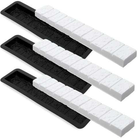 Kit 3 Formas Beiral Jardim Rústico Abs 2mm para Concreto 50x7,5x3cm