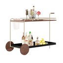 Ver imagem 2 de Carrinho Bar Agnes com Rodízios e Prateleiras Castanho Estrutura Metálica Champagne