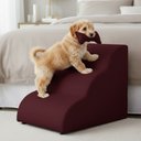 Ver imagem 2 de Escada Pet 46cm Estofada para Cachorro Nuvem R01 Veludo Bordo - Annie Decor