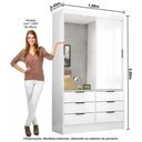 Ver imagem 4 de Guarda Roupa Casal Modulado Sevilha Plus Carioca Móveis Branco