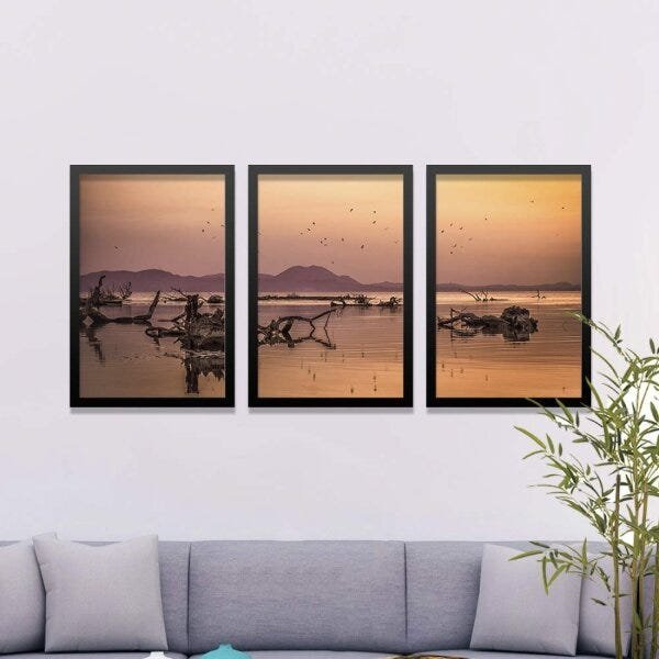 Conjunto Kit 3 Quadros Decorativos Beira Da Praia Los Quadros - 2