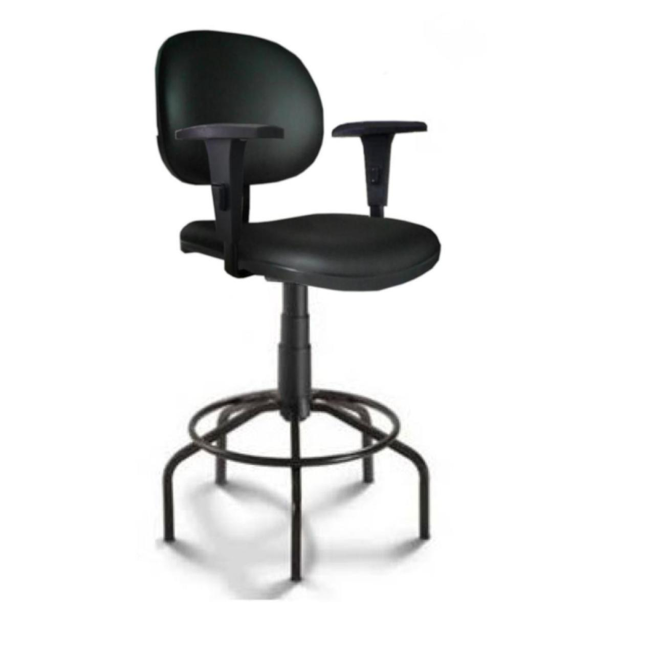Cadeira Caixa EXECUTIVA LISA com Braços Reguláveis – (Aranha MARTIFLEX) – Cor Preta