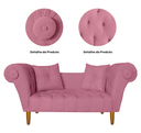 Ver imagem 5 de Namoradeira Recamier Sofá Decorativo 02 Lugares Dubai Suede Rosa Barbie - Incasa Decor
