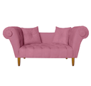 Ver imagem 1 de Namoradeira Recamier Sofá Decorativo 02 Lugares Dubai Suede Rosa Barbie - Incasa Decor