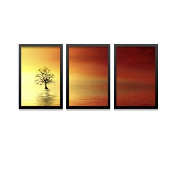Conjunto Kit 3 Quadros Decorativos Isolada Ao Pôr do Sola Los Quadros - 1