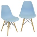 Ver imagem 3 de Kit 2 Cadeiras Charles Eames Eiffel Wood Design - Azul Claro