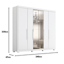 Ver imagem 6 de Guarda Roupa Casal Valencia 6 Pts 6gav C/ Esp com Pés Branco