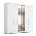 Ver imagem 5 de Guarda Roupa Casal Valencia 6 Pts 6gav C/ Esp com Pés Branco