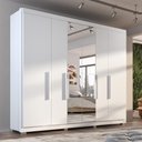 Ver imagem 1 de Guarda Roupa Casal Valencia 6 Pts 6gav C/ Esp com Pés Branco