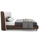 Ver mais imagens de Cabeceira Casal Nilo 140cm com Cama Pés Madeira Suném P05 Couríssimo Marrom Bouclê Cru - Lyam