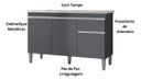 Ver imagem 3 de Balcão Gabinete Multiuso Tatiane 120cm 3 Pts 1 Gv S/tampo